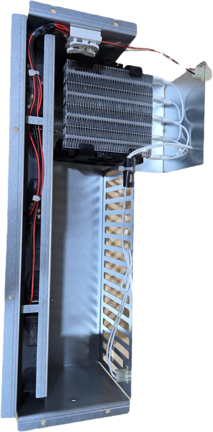 maru heater from top showing set up and fans