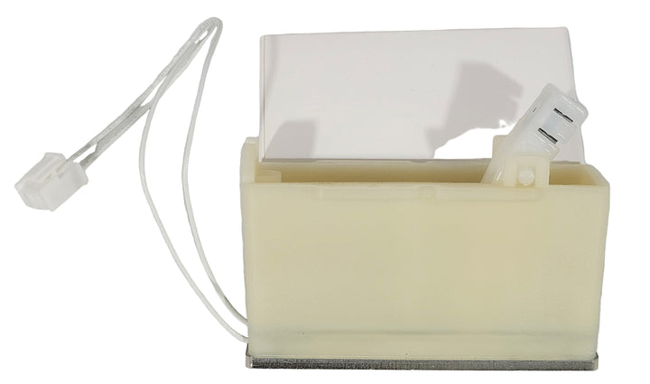 A beige Rcom Curadle Brooder Humidity Unit with cables and a white label on it.