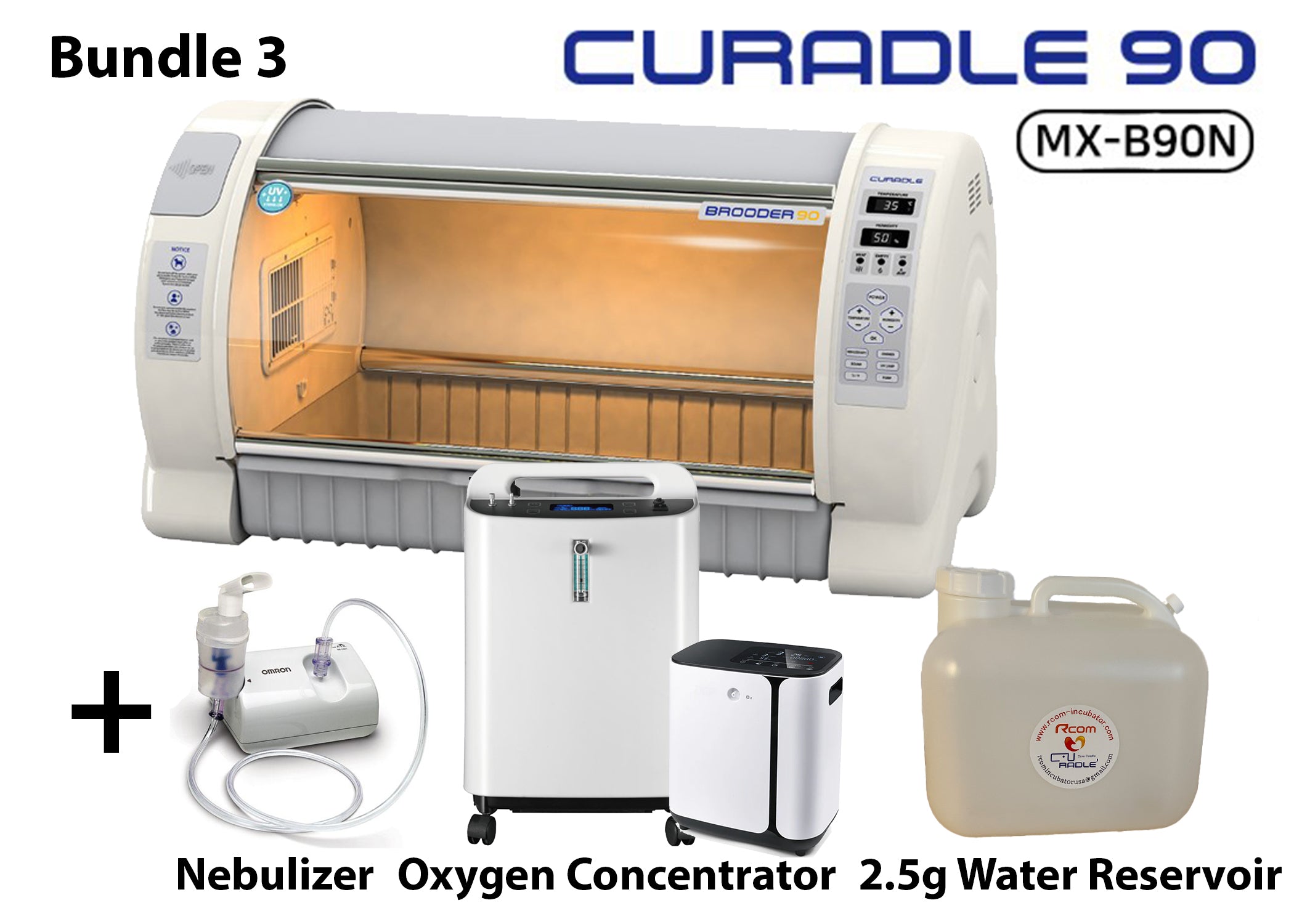 Bundle 3 - Curadle Brooder 90 + Nebulizer + Oxygen Concentrator +