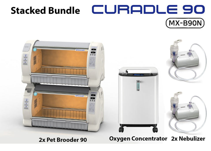Stacked Bundle - 2x Curadle Brooder 90 + Oxygen Concentrator + 2x Nebulizer