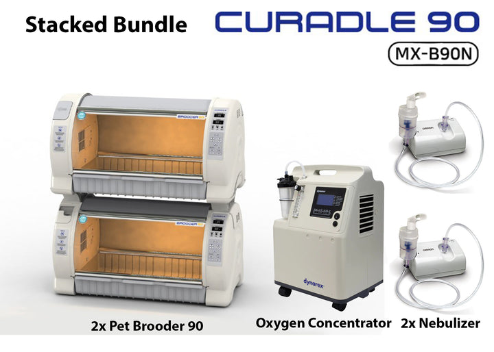 Stacked Bundle - 2x Curadle Brooder 90 + Oxygen Concentrator + 2x Nebulizer