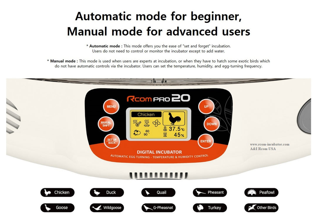 Rcom Pro 20 – Rcom Incubators USA