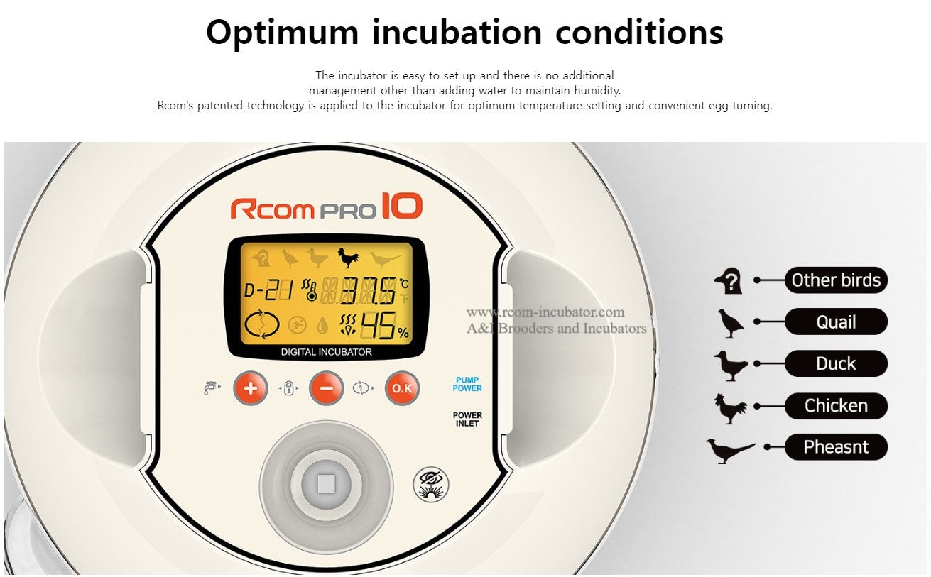 Pro 10 without APS pump – Rcom Incubators USA