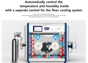 Automatically control the temperature and humidity inside with a floor cooling system. Making it easy to provide a warm and safe environment for your animal without needing to set the temperature lower. 